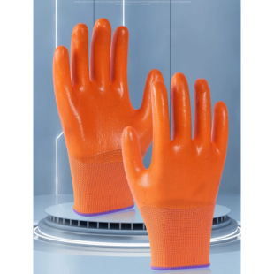 Labor protection gloves wear-resistant rubber gloves work durable PVC waterproof construction site construction steel full rubber gloves wholesale