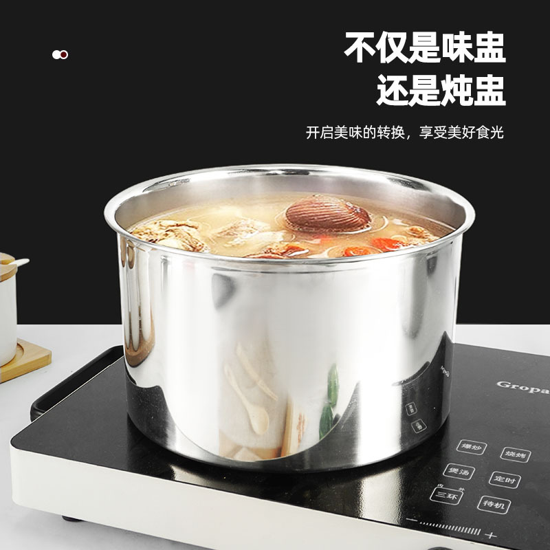 304 de acero inoxidable miso comercial Hotel suministros espesado condimento no magnético olla huevo tazón con tapa redonda condimento tarro