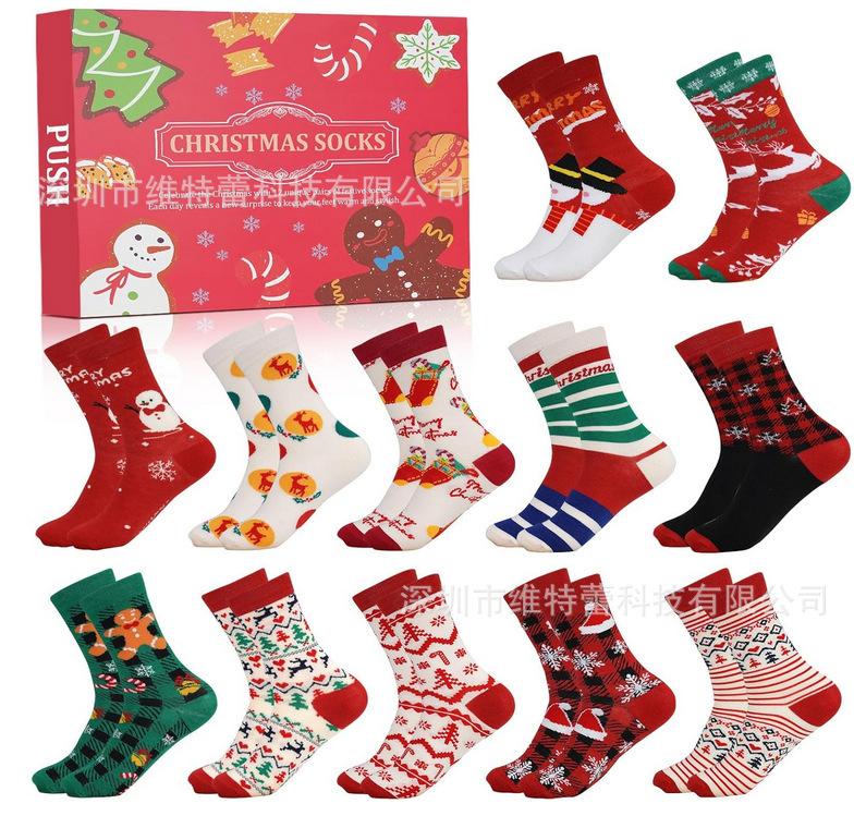 クリスマスの夜のアマゾンの新型秋冬の中筒の靴下の新型のクリスマスの靴下のプレゼントの卸売り|undefined