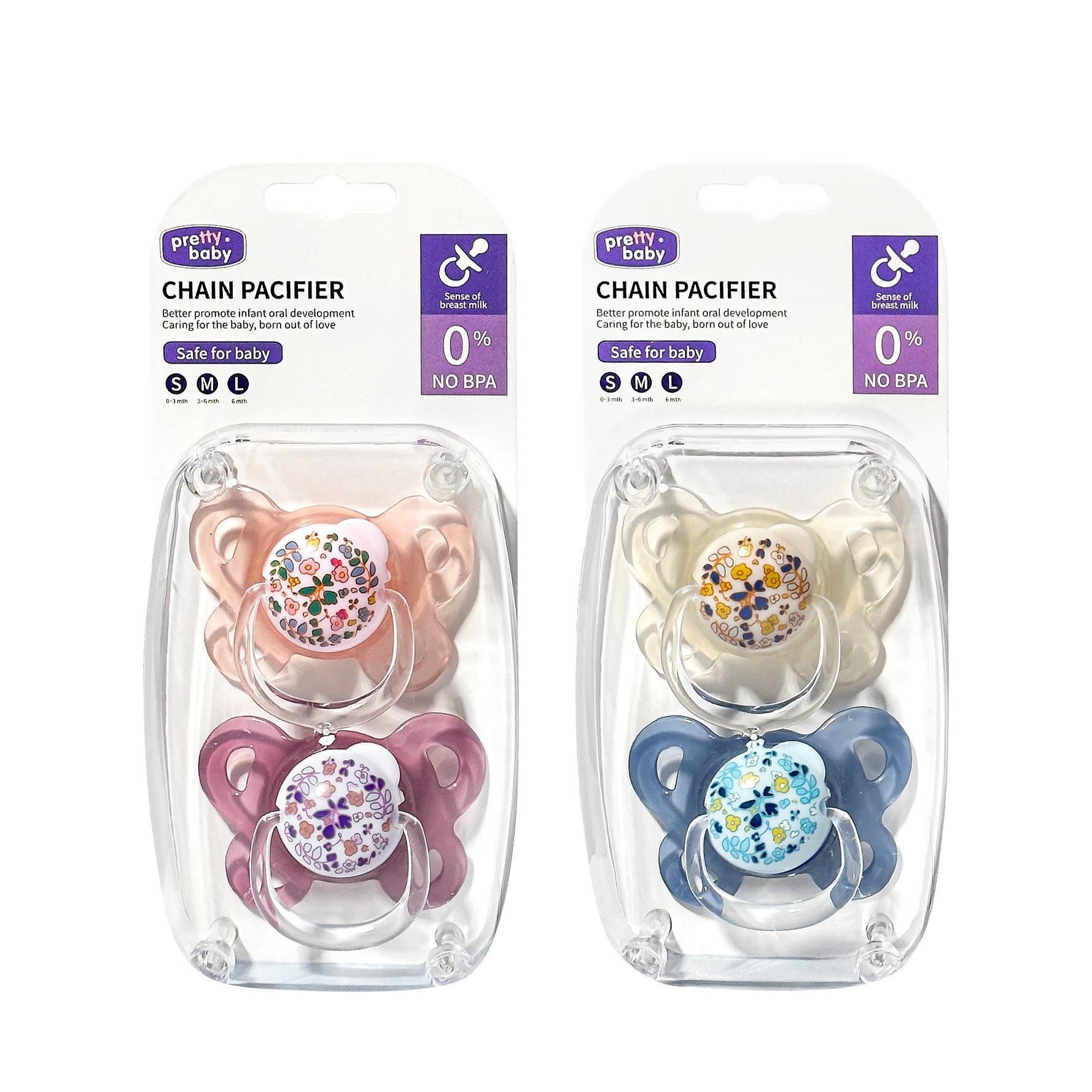 English Packaging Baby Pacifier Baby Food Grade Teether Wholesale Foreign Trade Super Soft and Bite-Resistant Imitation Breast Milk