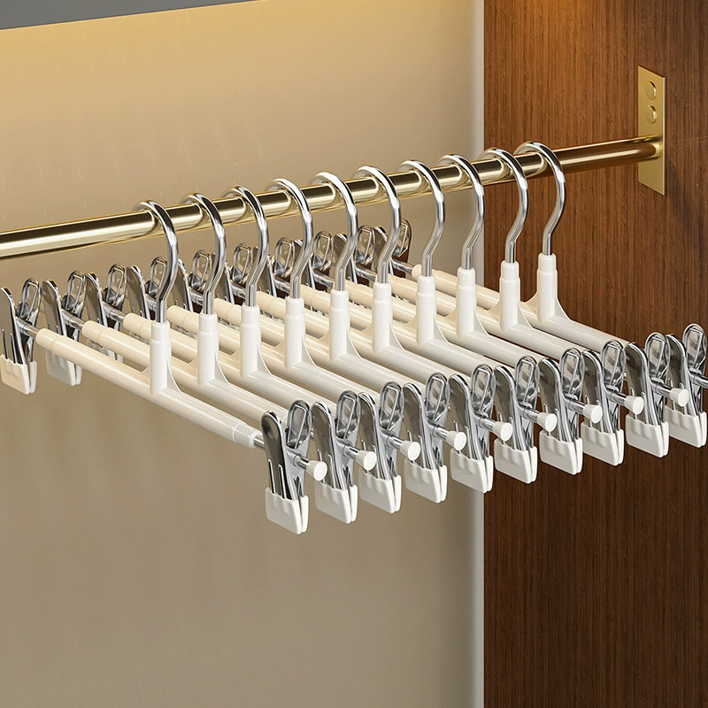 Зажимы для вешалок для брюк для домашнего использования, бесшовные вешалки JK, зажимы для юбок из нержавеющей стали, зажимы для брюк для сушки, зажимы для брюк с пластиковым покрытием.