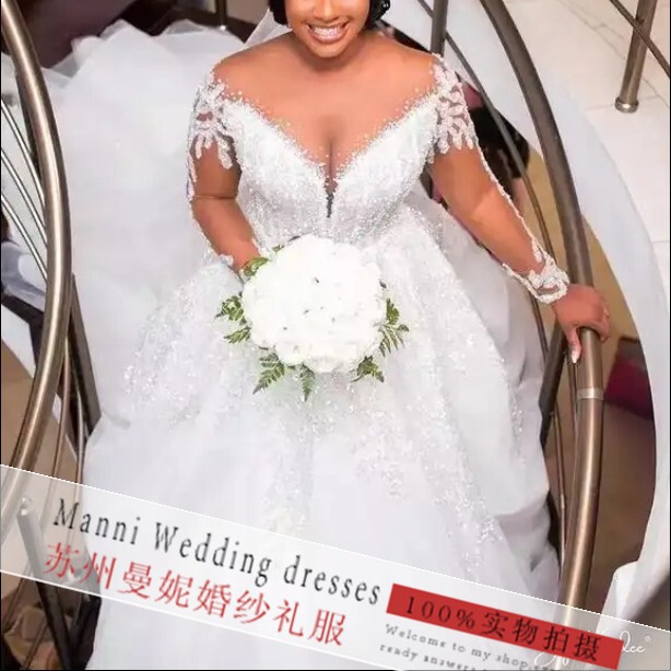 2026 New Foreign Trade Wedding Dresses Wholesale European and American Cross-Border Bridal Wedding Deep V Lace Long-Sleeve Puffy Dress 2026 New Foreign Trade Wedding Dresses Wholesale European and American Cross-Border Bridal Wedding Deep V Lace Long-Sleeve Puffy Dress