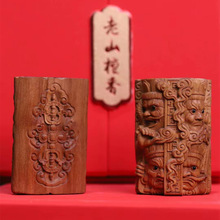 印度老山檀四大天王吊坠檀香木手雕神像牌子挂件毛衣链项坠批发男