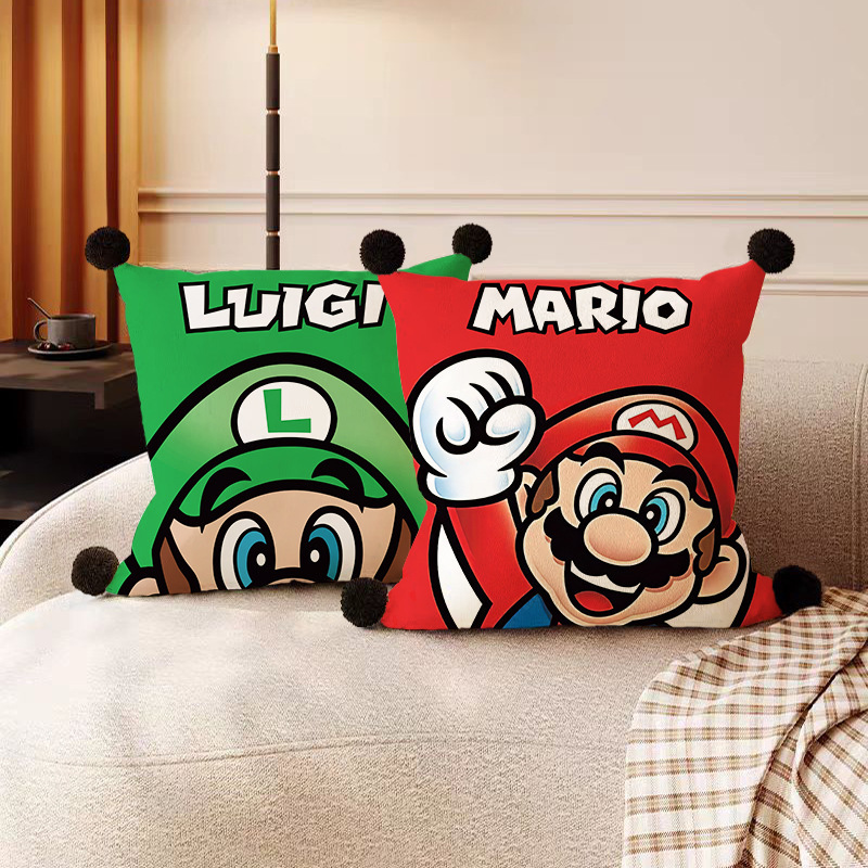 Super Mario Luigi Game Peripheral Pillow Sofa Cushion Bedside Cushion Office Lumbar Pillow