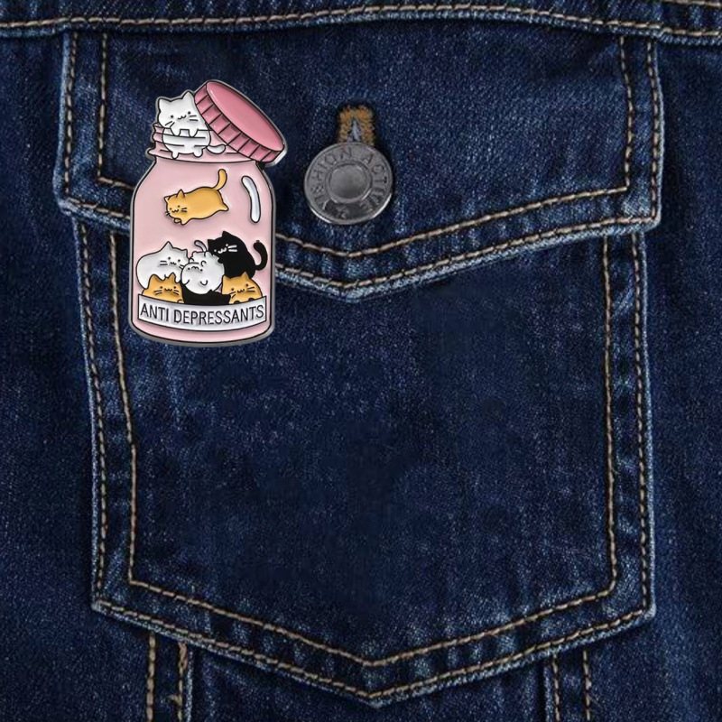 Unisex Gender Cute Pin Letter Cat Zinc Alloy Enamel Stoving Varnish Unisex Brooches