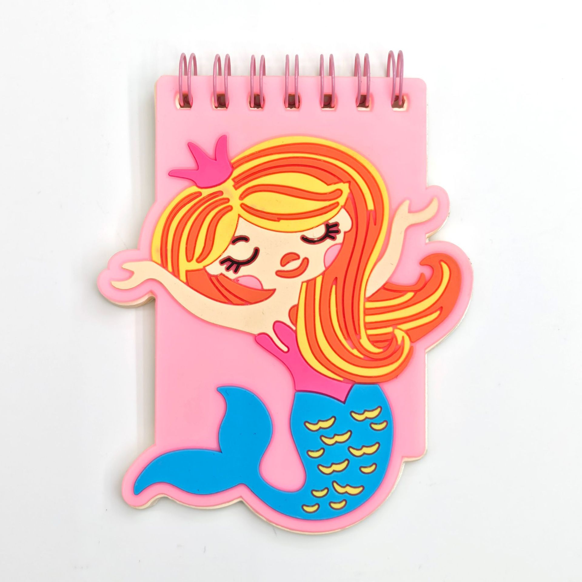 Cubierta de silicona pequeña bobina libro mini dibujos animados especial en forma de cuaderno papelería creativa forma de animal lindo con pluma