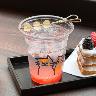 Disposable Coffee Cup, Customized Milk Tea, Cold Drink Cup, Juice Drink, Ice Cream, Thickeneded Takeaway Packaging Cup with Lid