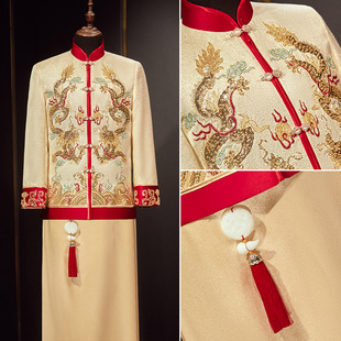 Xiuhe Men's Clothing 2025 New Wedding Dress Chinese Style Groom's Suit Chinese Style Men's Tang Suit Xiuhe Dragon and Phoenix Gown