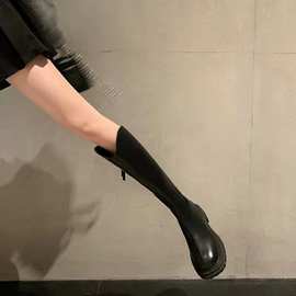 NZ666内增高长靴女小个子显瘦不过膝高筒骑士靴苏茵茵同款长筒靴