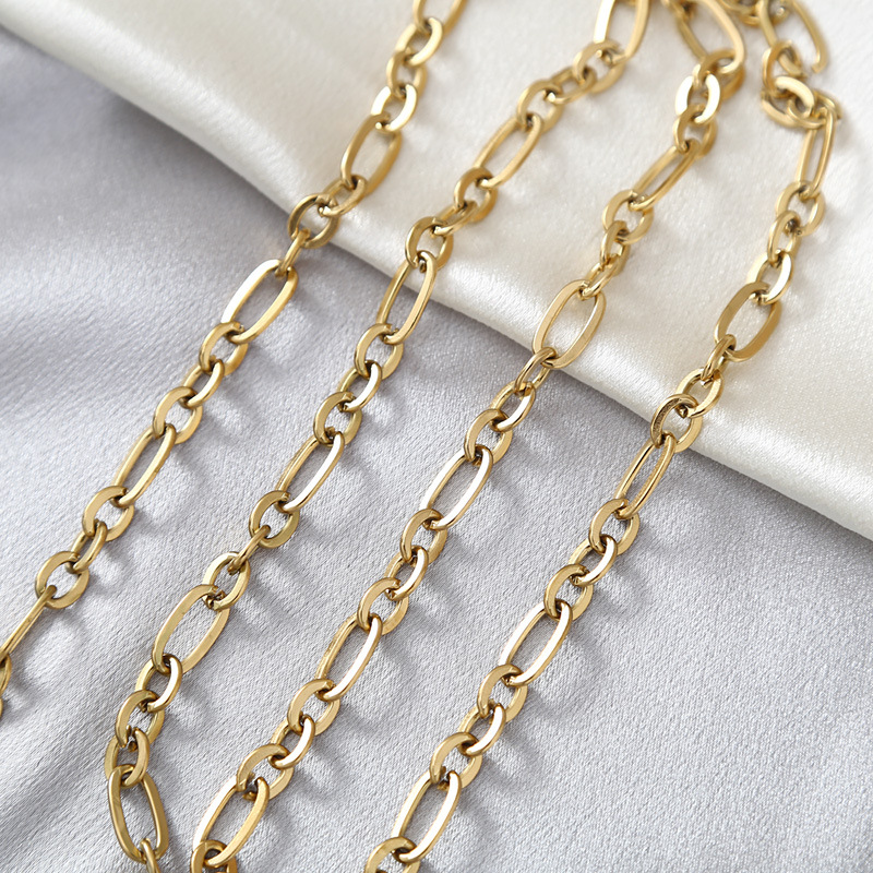 Ventas transfronterizas calientes tres a uno collar de oro real no se desvanece collar de hombre collar de accesorios DIY