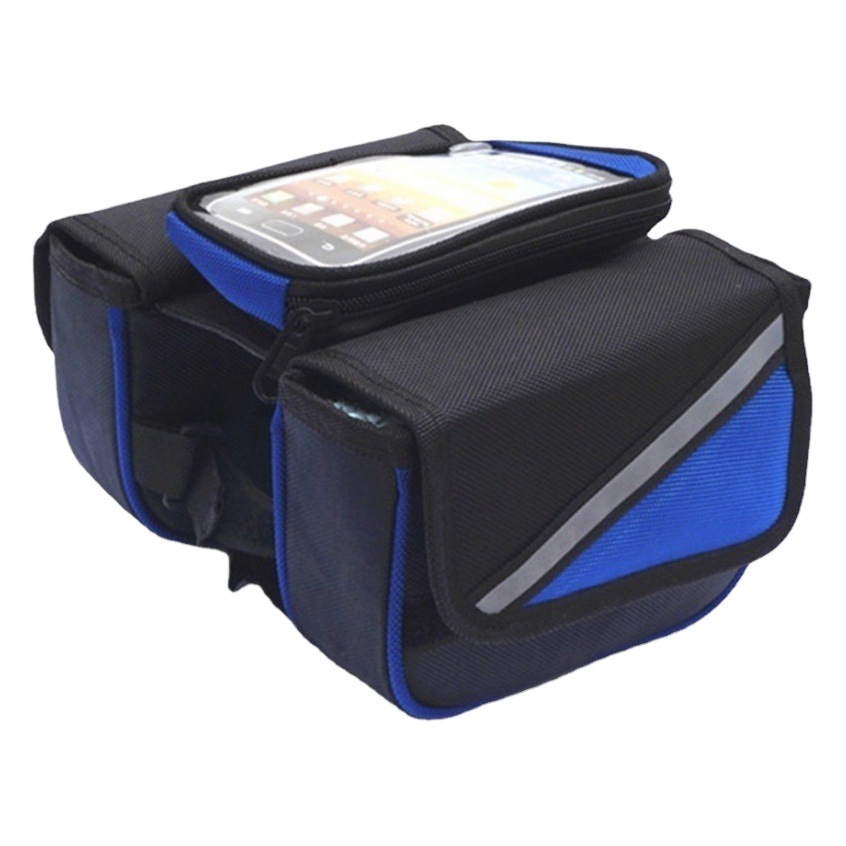 Bolsa de tubo superior de bicicleta de montaña BOLSA DE TELÉFONO MÓVIL pantalla táctil teléfono móvil bolsa de haz frontal equipo de equitación bolsa de bicicleta bolsa de teléfono móvil de pantalla grande