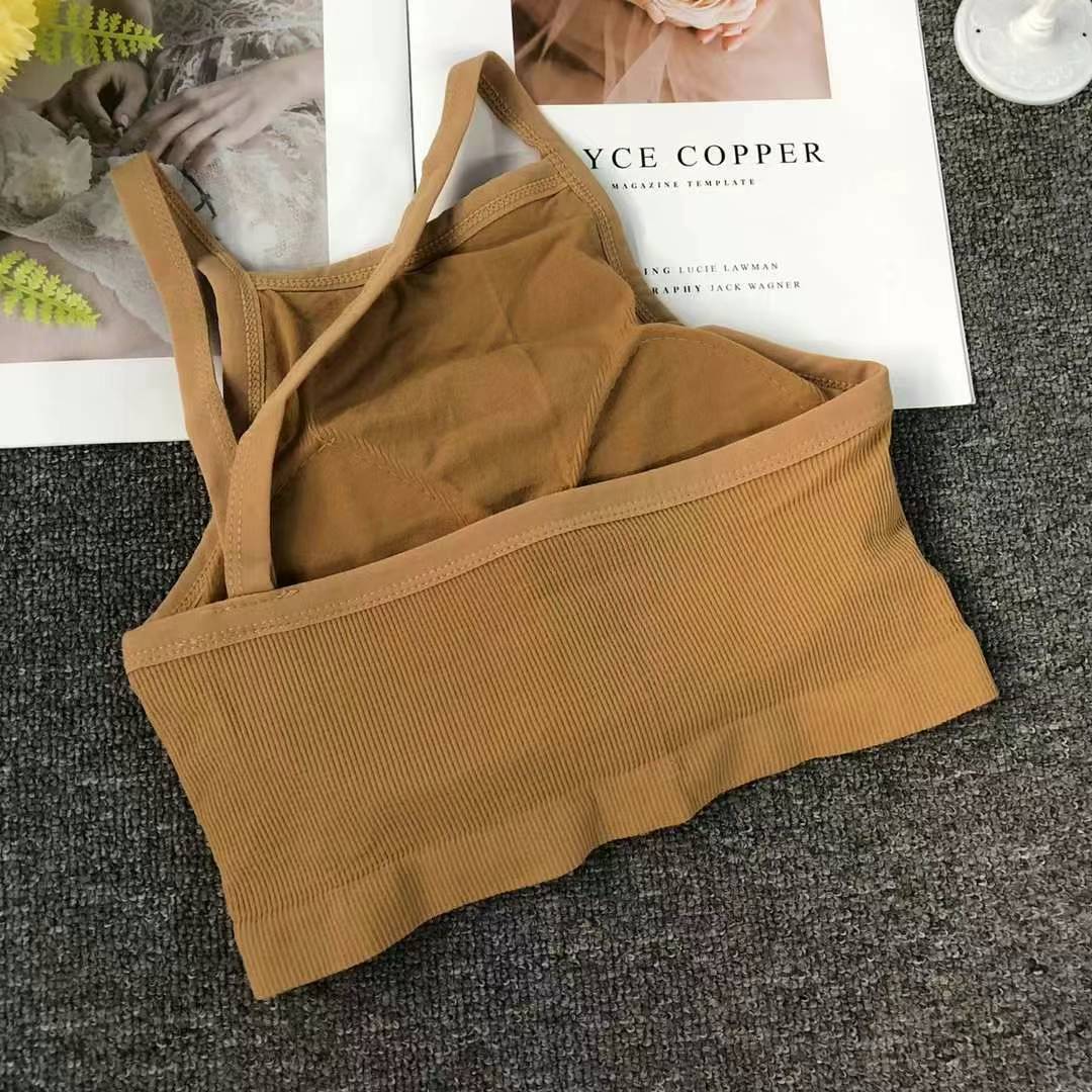 Nueva taza fija sin costuras de alta calidad, chaleco de dama sin anillo de acero, bra de yoga, ropa interior deportiva, mujer al por mayor