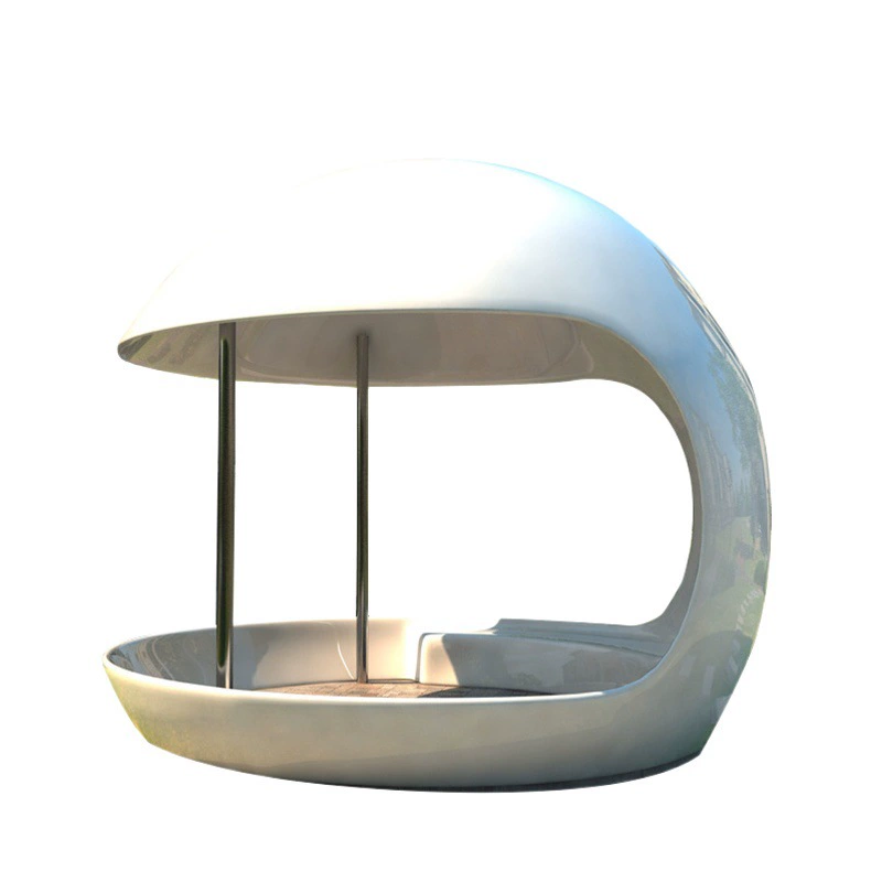 Садовая беседка из стекловолокна в форме зонта, креативный уличный декор, домик-яйцо, ландшафтный дизайн, большой павильон из нержавеющей стали