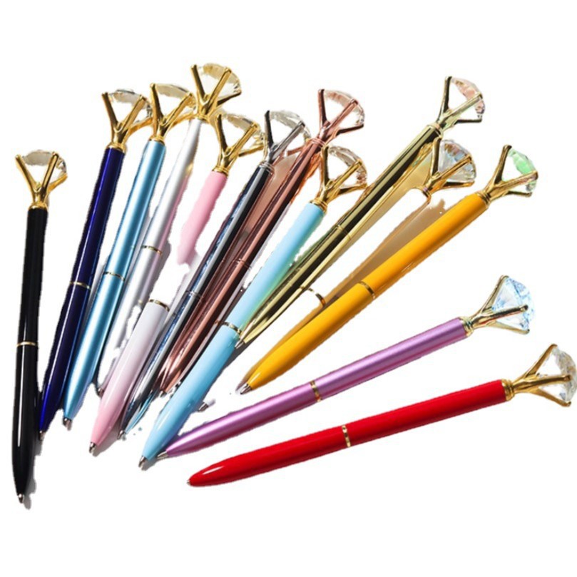 Bolígrafo de diamante grande de cristal bolígrafo de metal logotipo grabado promoción publicitaria bolígrafo pluma de regalo