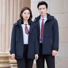 男女同款白鸭绒羽绒服职业工装酒店银行物业4S店教师售楼部工作服