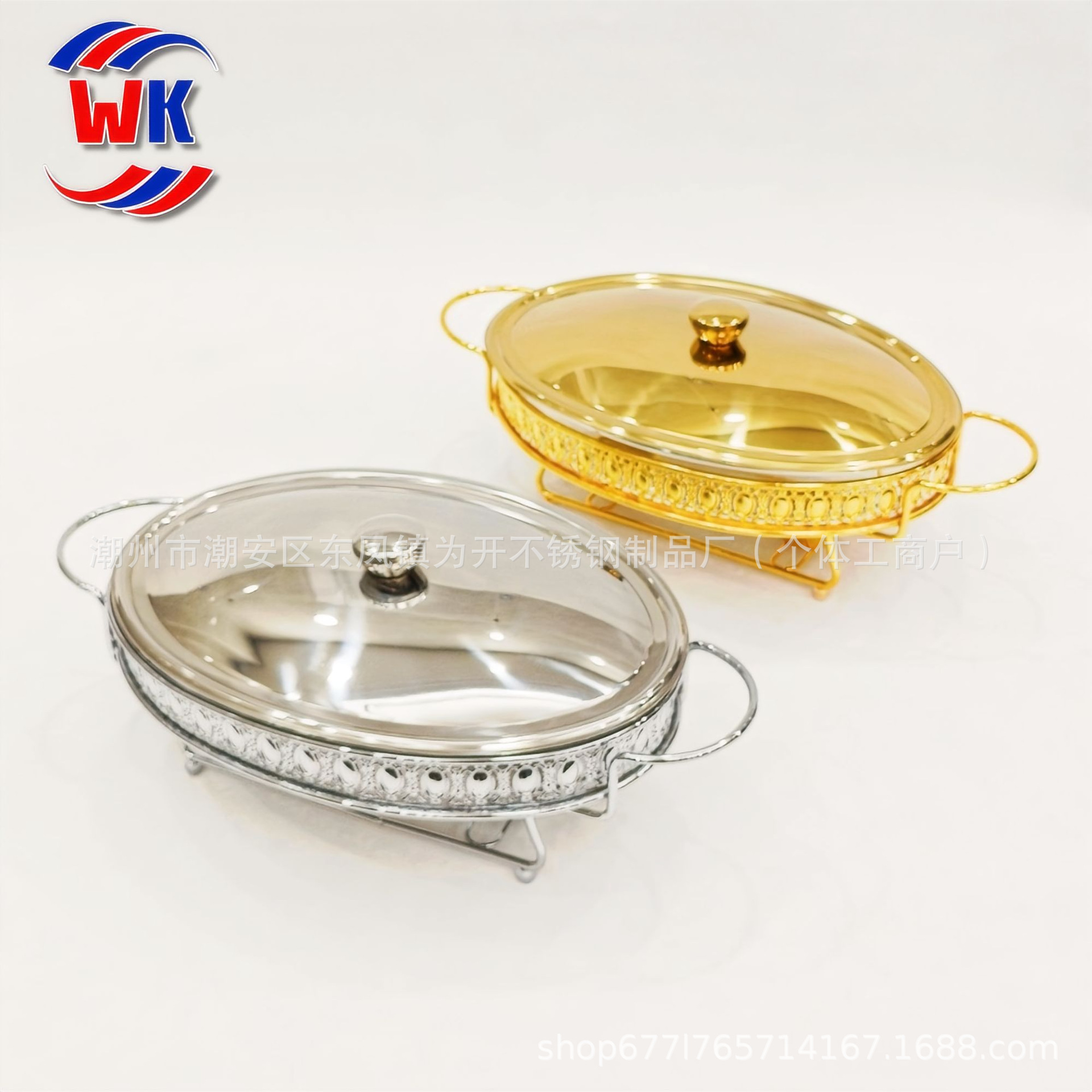 玻璃自助餐炉蛋形3.0L食物加热容器小火锅chafingdish自助火锅