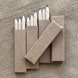 Kraft paper box 3 color lead red green blue three color pencil custom logo student brush can be printed