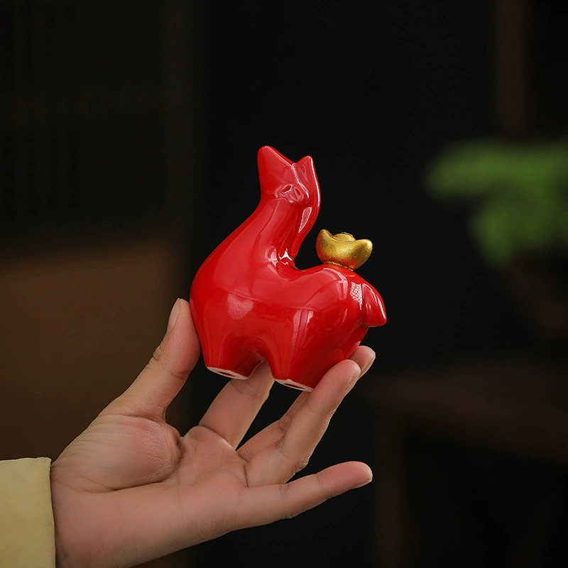 Creative cute red Incense burner, aroma lamp, for luck