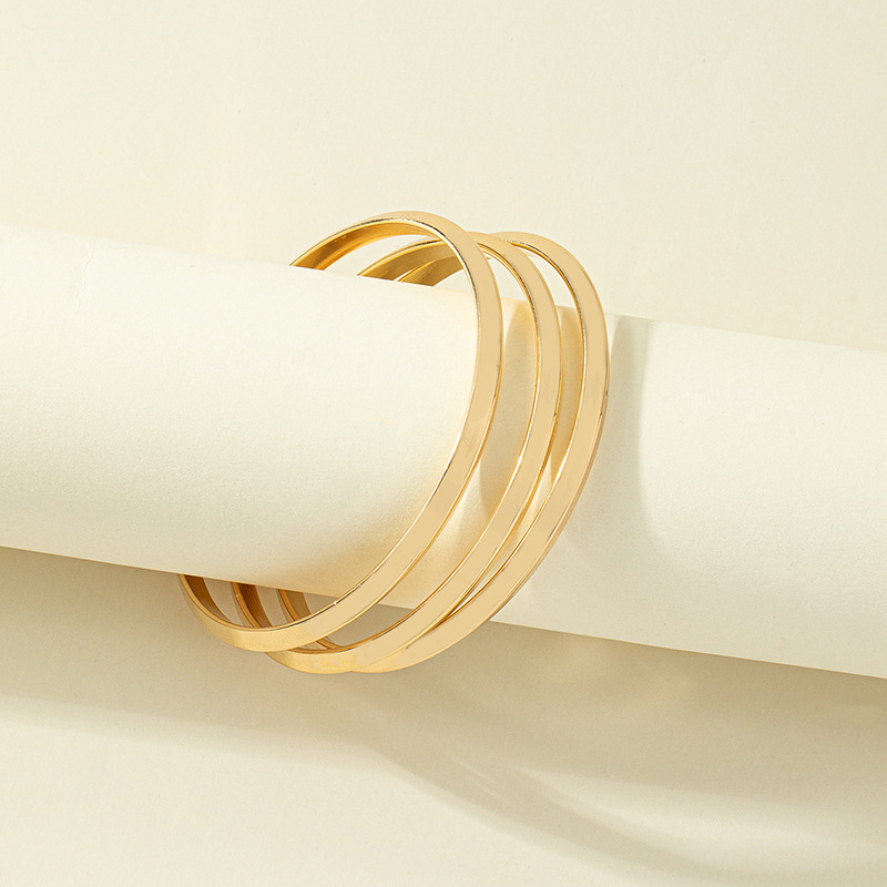 Simple Style Round Alloy Plating No Inlaid Bangle