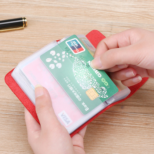 Fashionable women's leather card bag men's multi-card slot business card holder Business bank credit card holder genuine leather driver's license