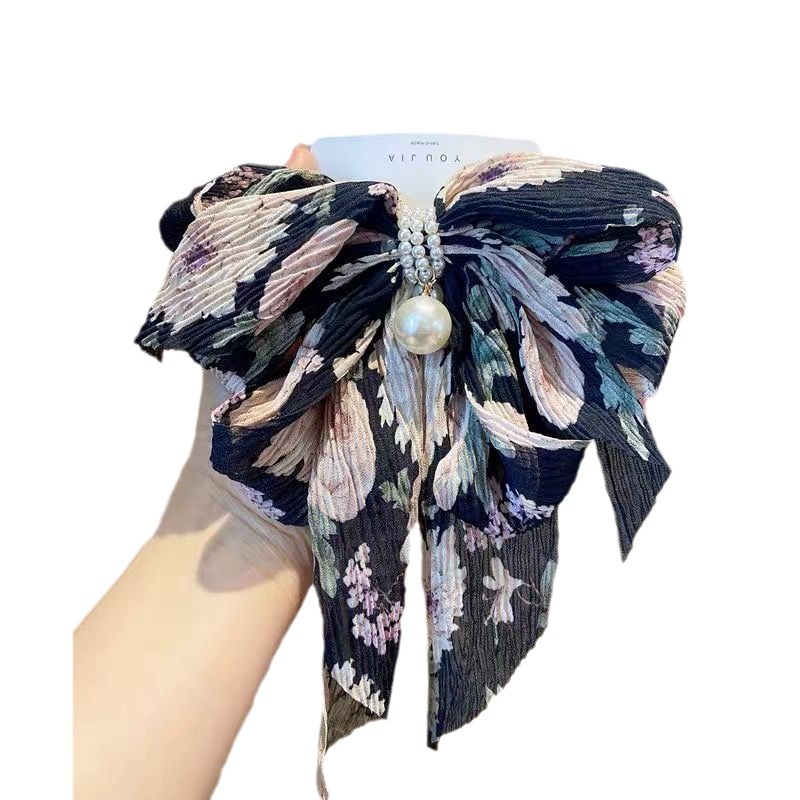 Nuevo jardín francés gran arco de flores cortas de té dulce clips de cabello de la cabeza posterior clips de cabello coreano adornamiento para el cabello