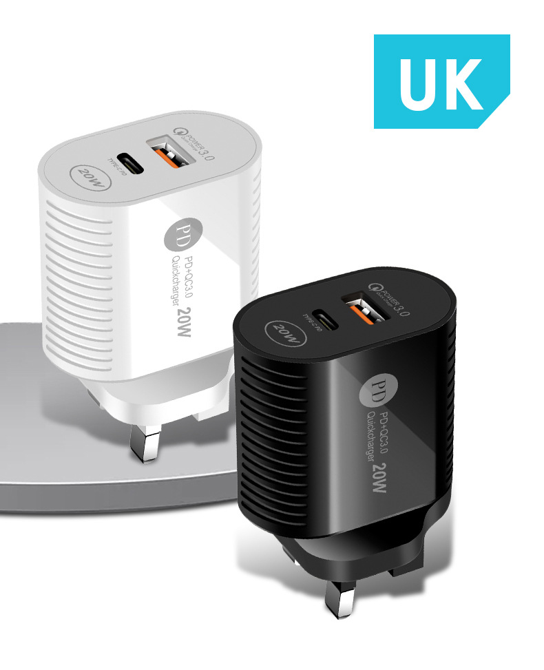 New PD20W mobile phone charger 5V3A type-c PD fast charging head British standard adapter_voghion.com