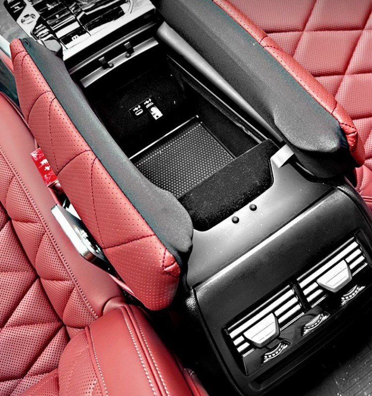 hU7 BMW X5L Armrest Box Pad X5/X7 Special Central Heightening Pad Protective Cover Armrest Box Leather Cover Car Interior