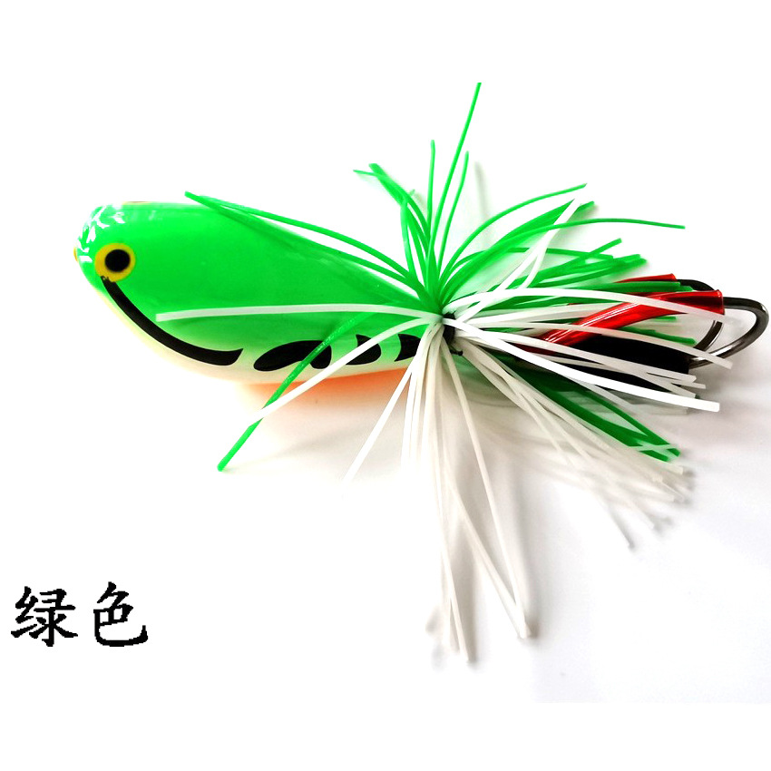 Thunder Frog ABS rana dura con doble gancho cabeza de serpiente cebo de rana agua flotante cebo falso pez negro jugando negro nuevo nueve colores