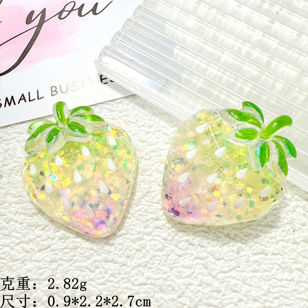 氷透樹脂部品フラッシュグラデーションカラーいちごdiy手作りアクセサリー携帯電話ケース文房具収納ケース