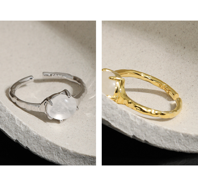 Fashion Geometric Sterling Silver Plating Crystal Open Ring