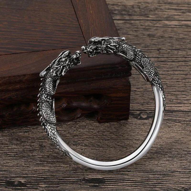 Europe and the United States new cross-border explosions Europe and the United States retro Double Dragon Bracelet fashion personality men's retro bracelet wholesale Europe and the United States new cross-border explosions Europe and the United States retro Double Dragon Bracelet fashion personality men's retro bracelet wholesale