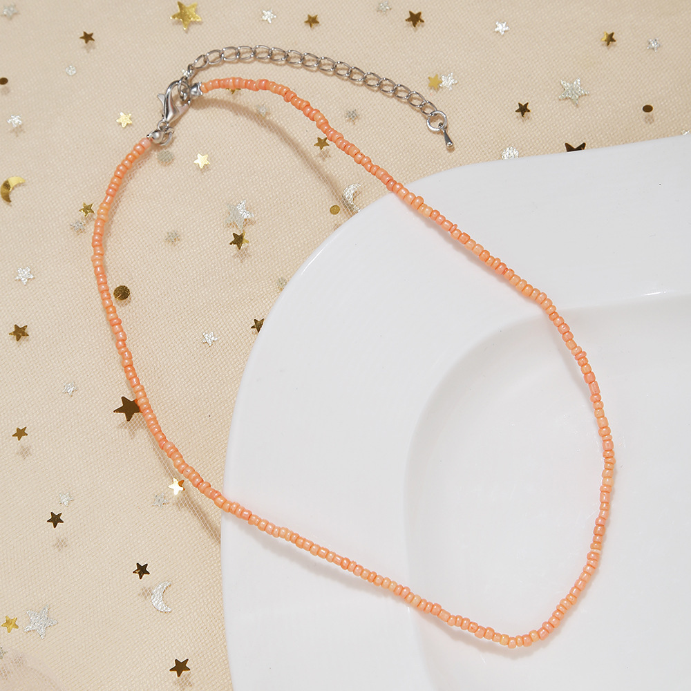 Glass beads Material Geometric Pattern Women'S Gender Fashion Style 1 Piece Fashion Geometric Glass Beads Women's Necklace
