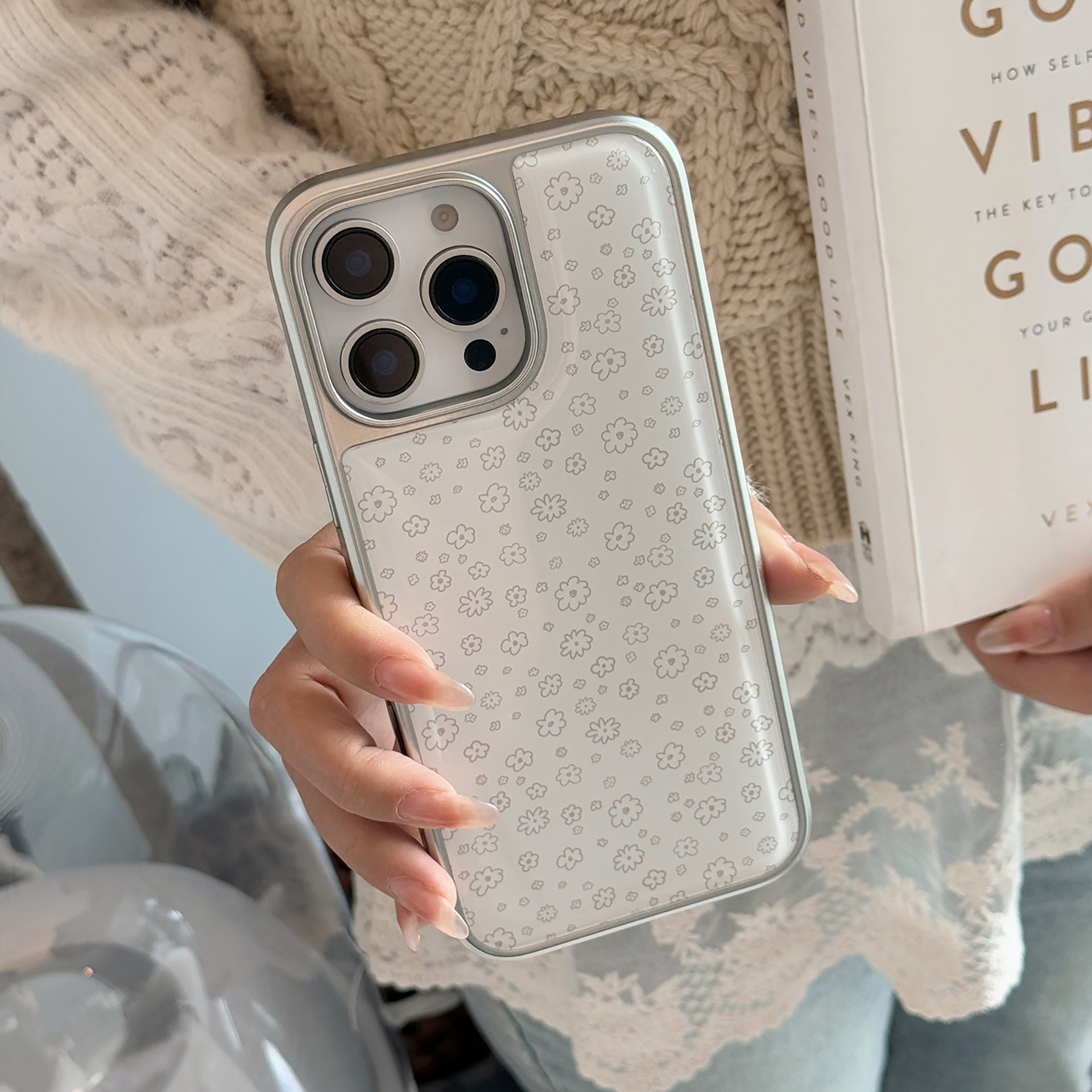 Coque de protection à motif fleurs pour iphone et huawei_voghion.com