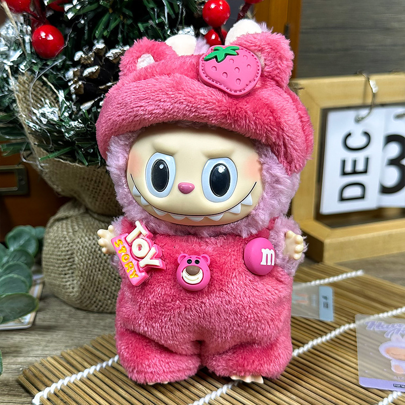 仅衣服适用17cm马卡龙15厘米坐坐派对拉布布Labubu草莓熊娃衣替换|undefined