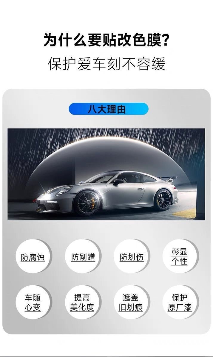 Foreign Trade Exclusive Color-Changing Film Crystal Series Full Body Car Wrap Film, Modified Car Interior Center Console Pet Protective Sticker