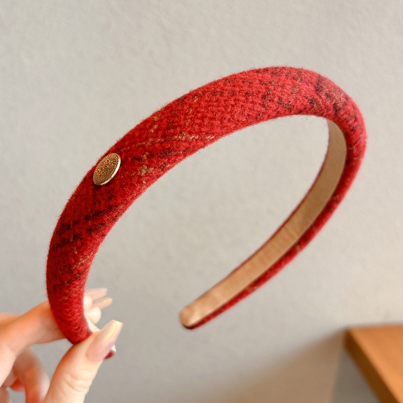 Diadema roja de Año Nuevo para mujer 2026, diadema moderna de alta calidad para otoño e invierno, diadema para lavarse la cara, horquilla para el cabello, accesorio para el cabello estilo Chanel image 23