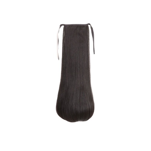 Ponytail wig for women, strapped ponytail wig, braids, straight hair, medium-length, natural fluffy inner buckle, slightly curly wig, ponytail
