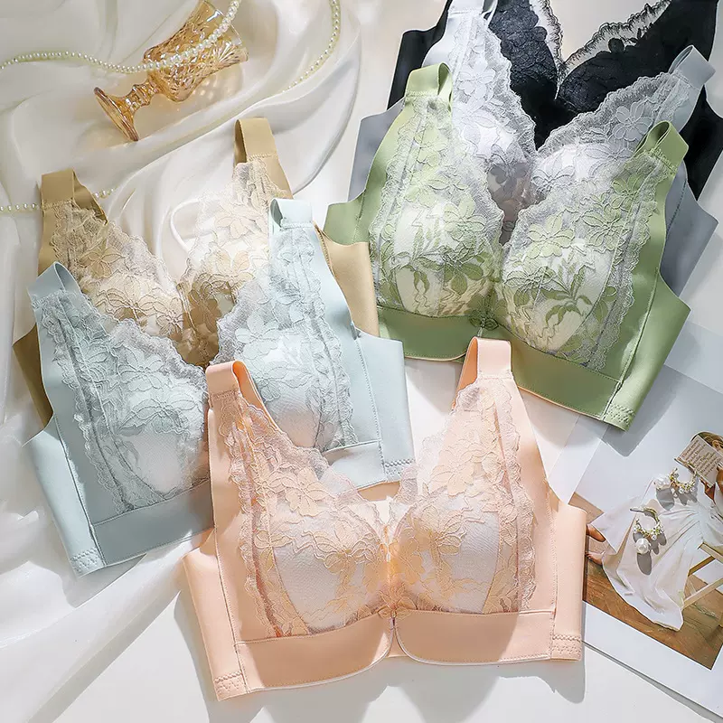 9109# 无侧骨，零感罩！无钢圈聚托收副乳文胸 柔软透气中厚内衣