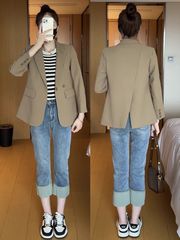 西装外套女2025春季新款休闲设计感小众修身一粒扣小个子气质西服