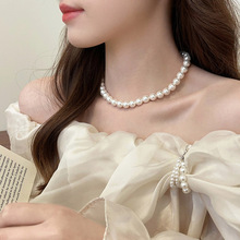 施家珍珠项链女款2024新款爆款轻奢小众锁骨链高级感气质颈链饰品