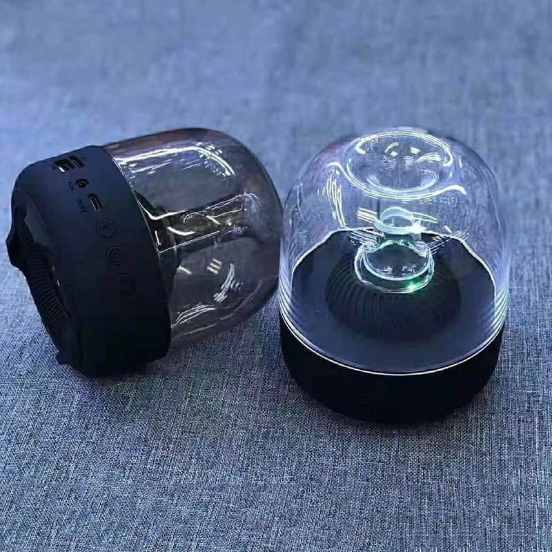 新しい色ガラスクリスタルカラフルな RGB ライトワイヤレス Bluetooth ステレオサブウーファークリエイティブギフトスピーカーお土産ギフト|undefined