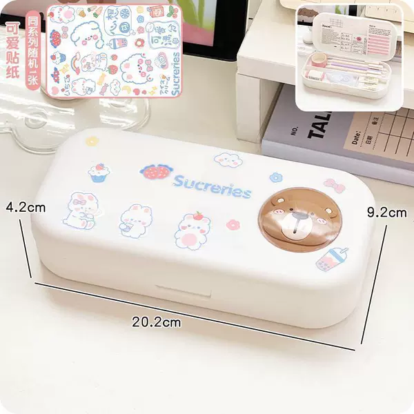 White sticker, with little bears, 3D