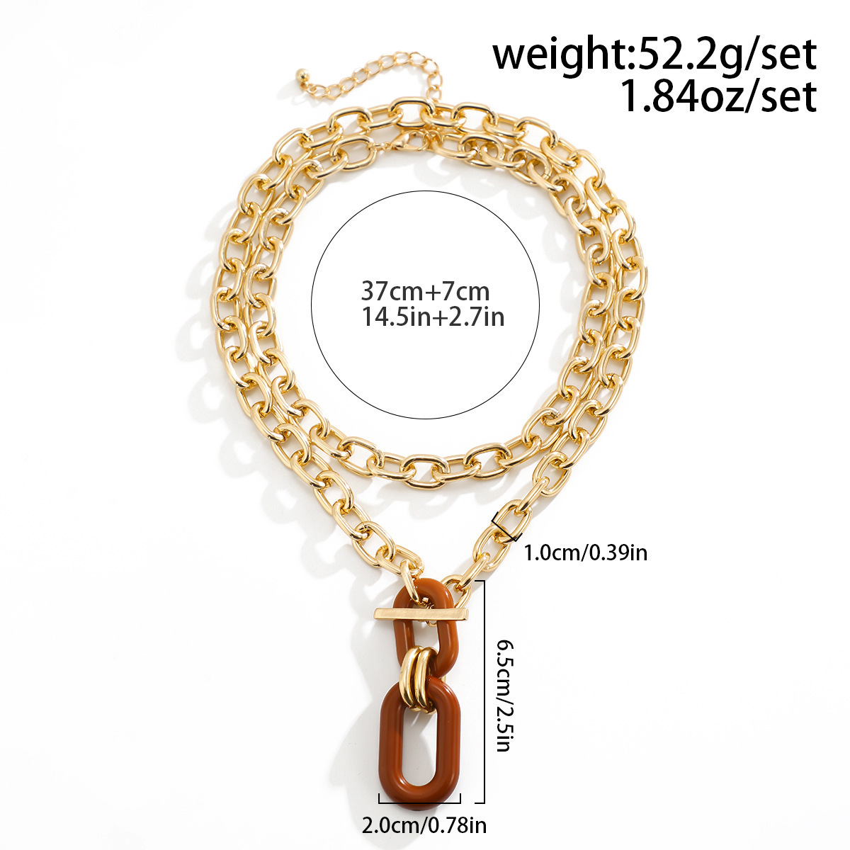Retro Classic Style Geometric Alloy Cable Chain Lobster Trigger Clasp Closure Layered Necklaces Wholesale display picture 2