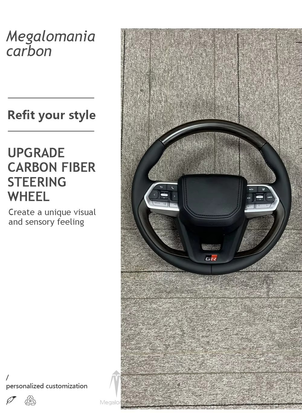 Suitable for Toyota Cruiser Lc300 Lc200 Lc150 Fj70 Fj200 Modified Peach Wood Steering Wheel