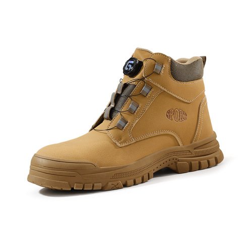 New safety shoes for men, anti-punching and anti-piercing, steel toe cap, no laces, summer wear-resistant work shoes, cross-border