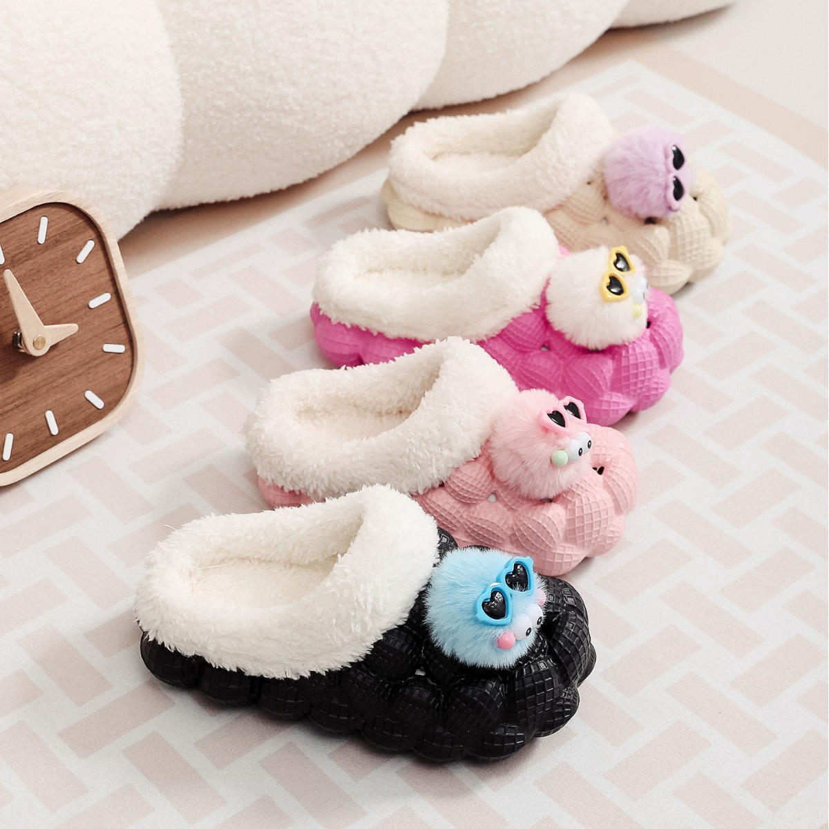 Новая зимняя хлопковая обувь на толстой подошве, нескользящая теплая Домашняя и уличная одежда из ЭВА, модные повседневные хлопковые тапочки