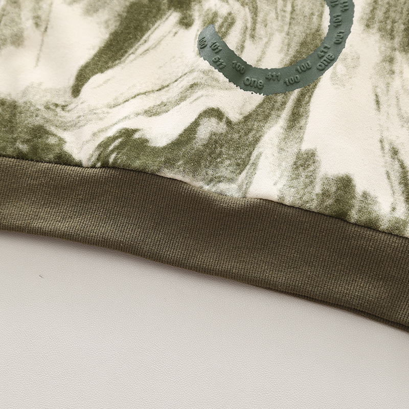 Conjunto de dos piezas con leggings casuales y suéter para niños pequeños y medianos con nuevo diseño teñido anudado que da sensación de primavera_voghion.com