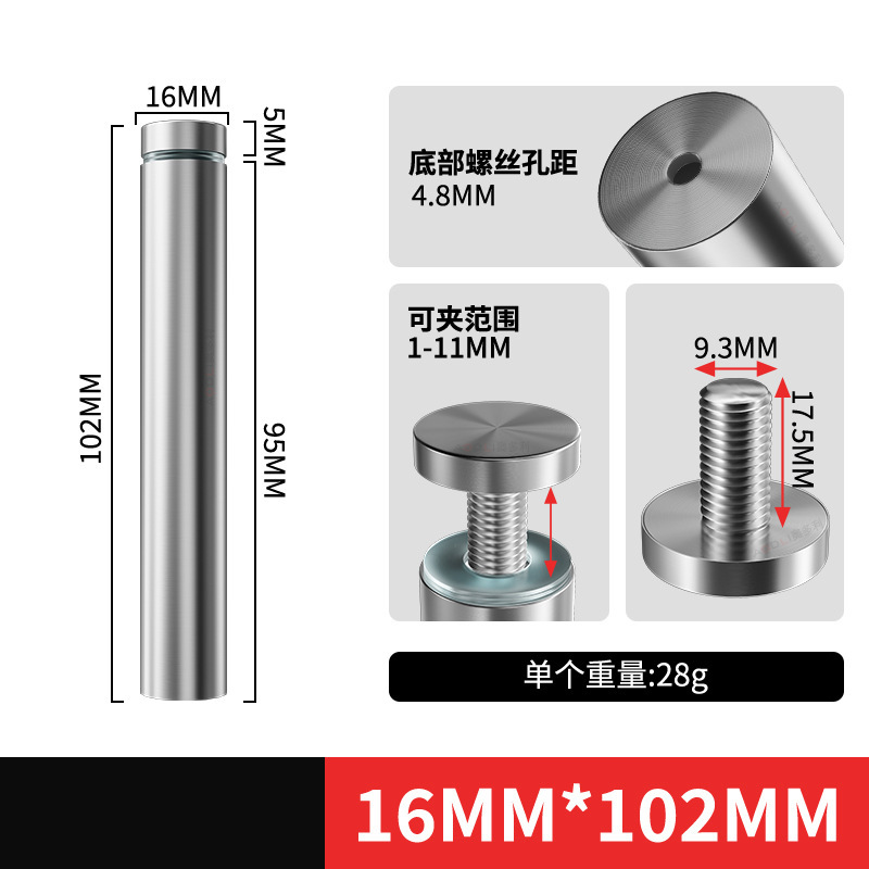 Tornillos de Fijación Publicitarios de Acero Inoxidable para Vallas y Acrílico