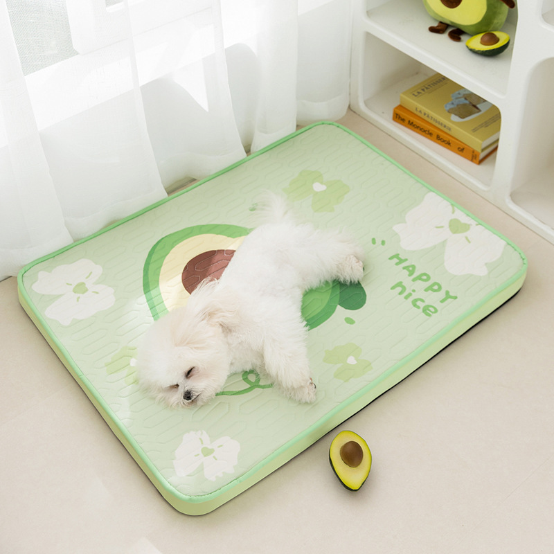 Primavera y verano perros de dibujos animados de hilo de látex cojín de perros gato pequeño perro refrescante perro gato refrescante perro