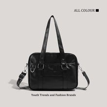 日系学院风jk制服包PU女包 斜挎手提包学生上课通勤包纯色单肩包